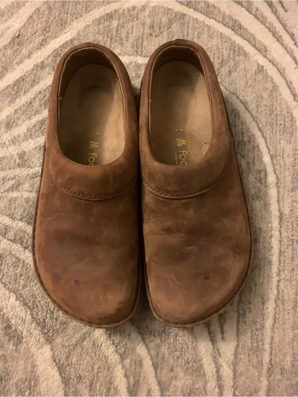 Birkenstock Brown Leather Slip-On Clog size 42